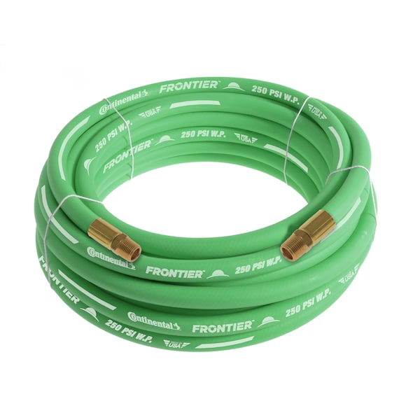 Continental 3/4" x 75' Green EPDM Rubber Air Hose, 300 PSI, 3/4" MNPT x MNPT HZG07530-75-11 - main